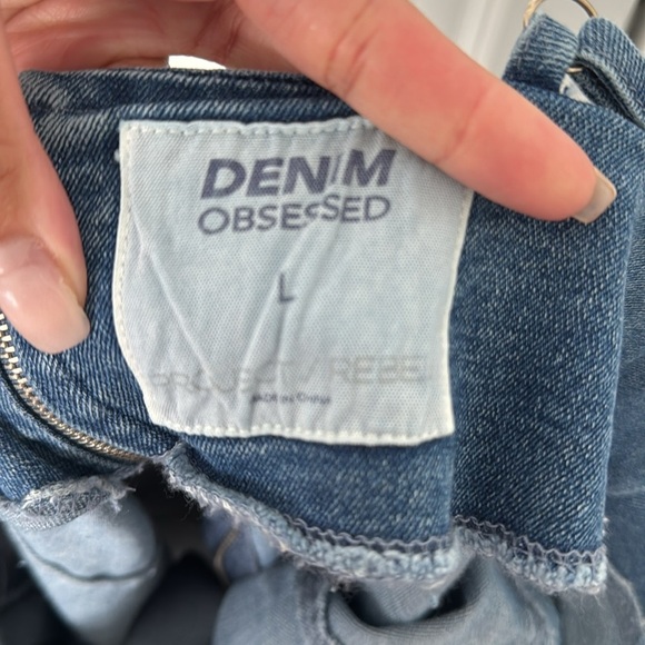 Blue Denim Studded Mini Dress - Picture 3 of 3